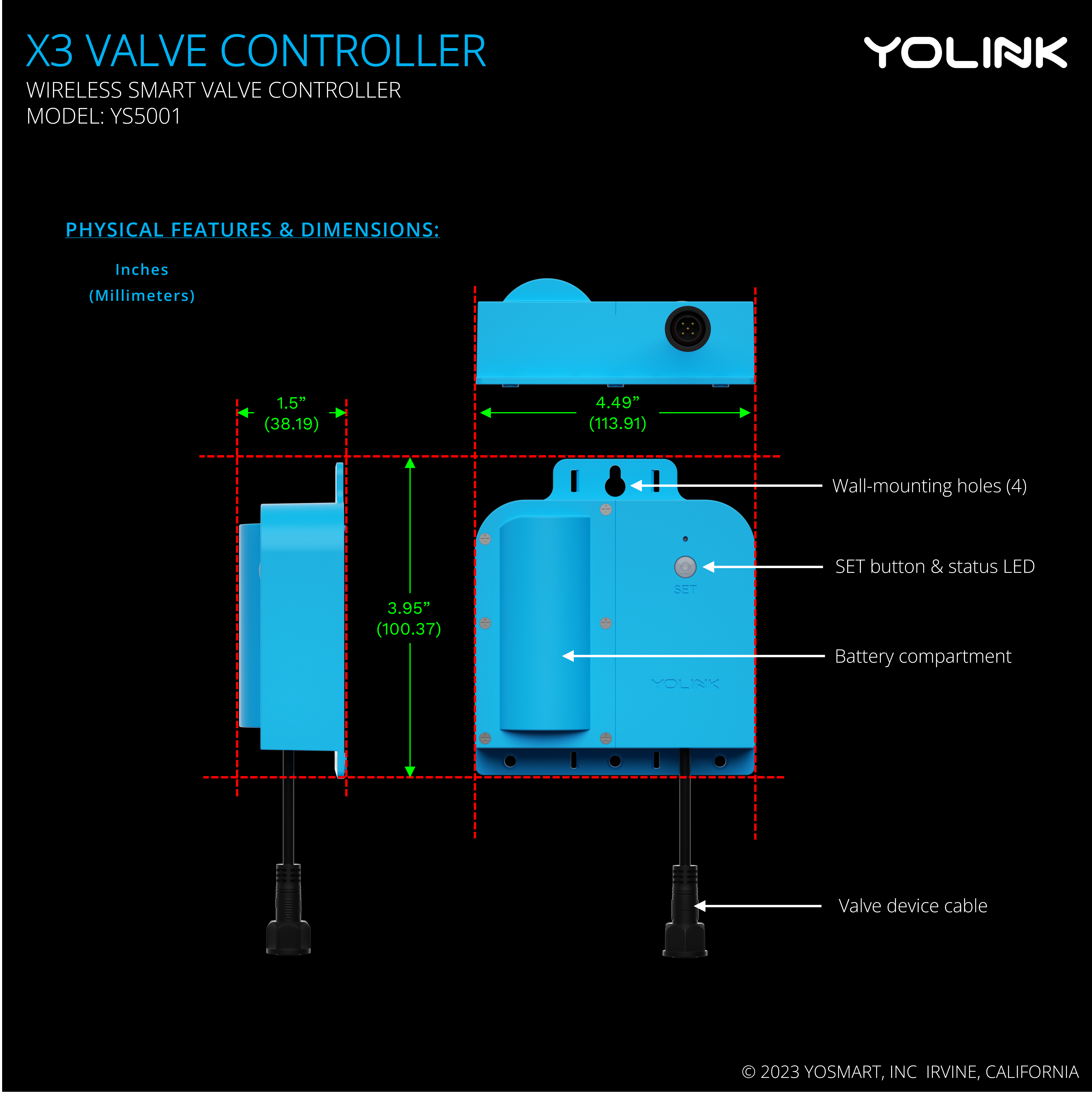 YoLink Smart Valve Controller with Motorized Ball Valve (1.25'), 1/4 Mile  World's Longest Range Gas/Water Valve Compatible with Alexa, Google, and  IFTTT - YoLink Hub Required 